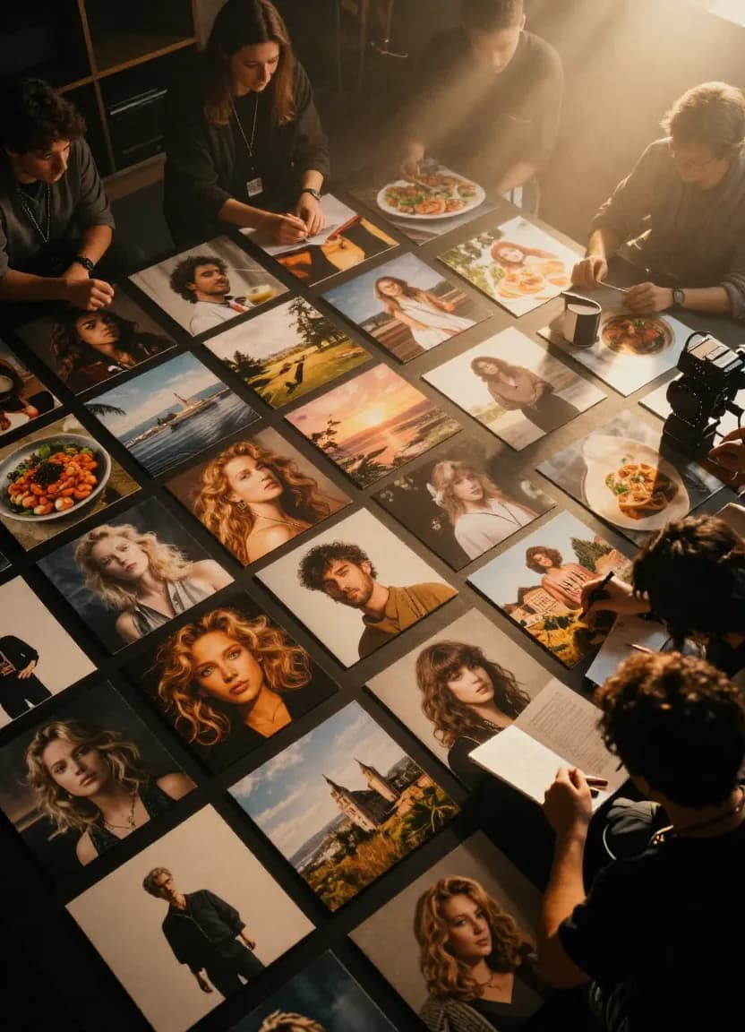 Professional marketing collateral and product mockups featuring AI-generated imagery for commercial use