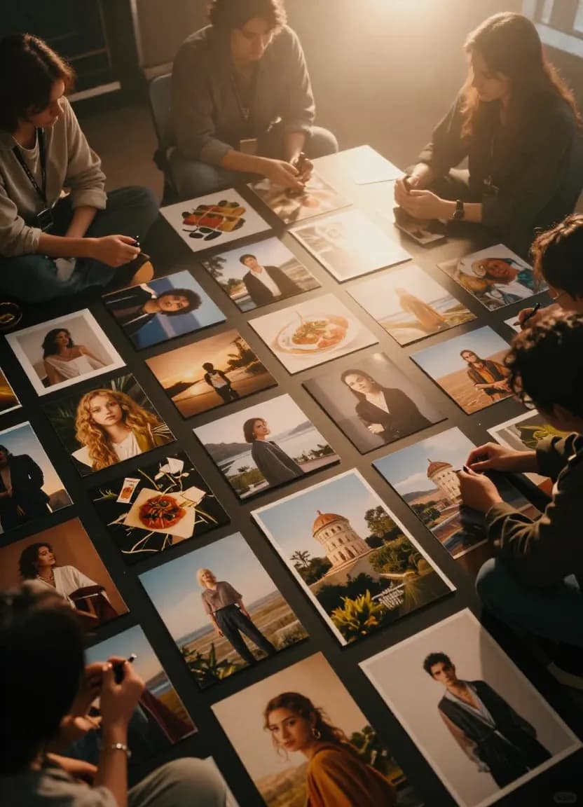 Une seule invite génère plusieurs grilles de variantes d'images générées par l'IA.