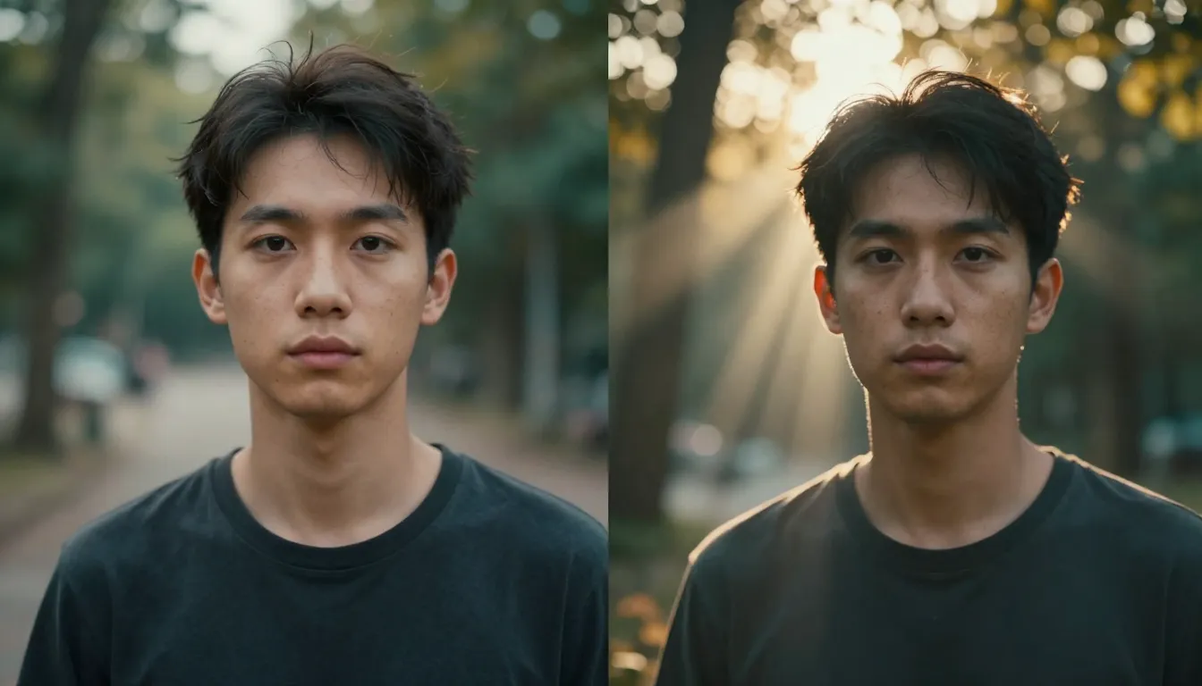 Nano Banana 2 Beeldbewerkingsmogelijkheden Showcase — Zij-aan-zij vergelijking van drie modi: tekst-naar-beeld genereren, beeldstijloverdracht en AI-verbetering