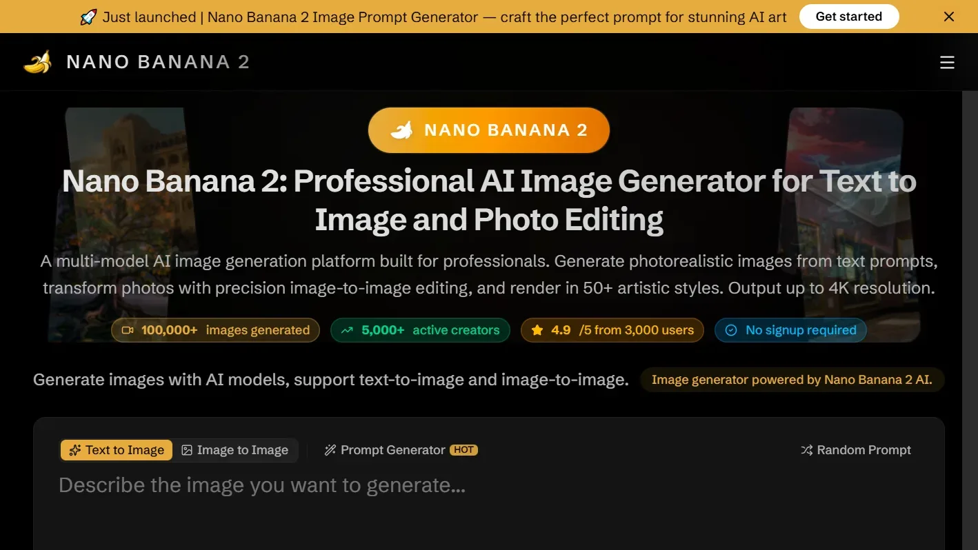 Nano Banana 2: Generador profesional de imágenes con IA Texto a imagen ...